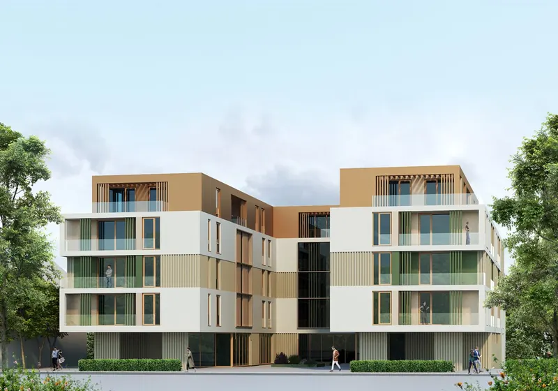 Neubau: Einzelhandel und 60 Wohnungen